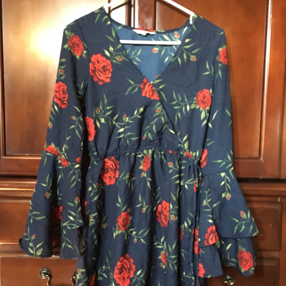 (SALE) Blue Floral Dress
